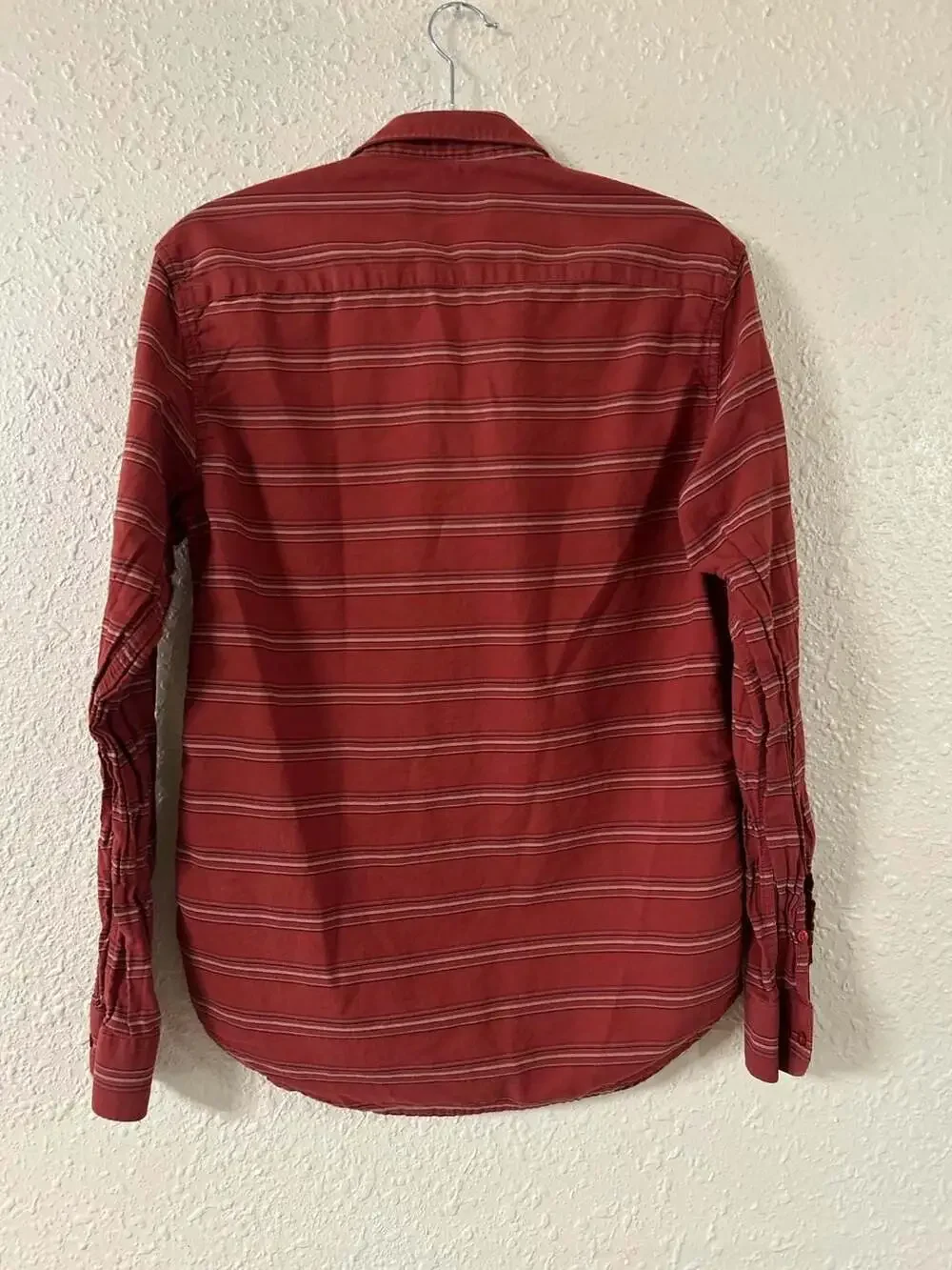 Polo Ralph Lauren Men's Custom Fit burnt orange and White Striped Button-Down